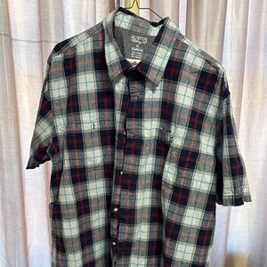 Men's Red and Blue Plaid Shirt